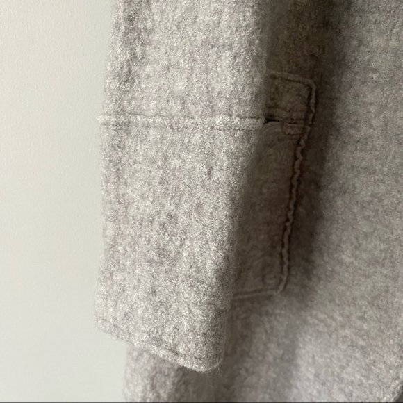 ❌SOLD❌ Zara Boucle Grey Knee Length Jacket Size Small - Picture 5 of 7